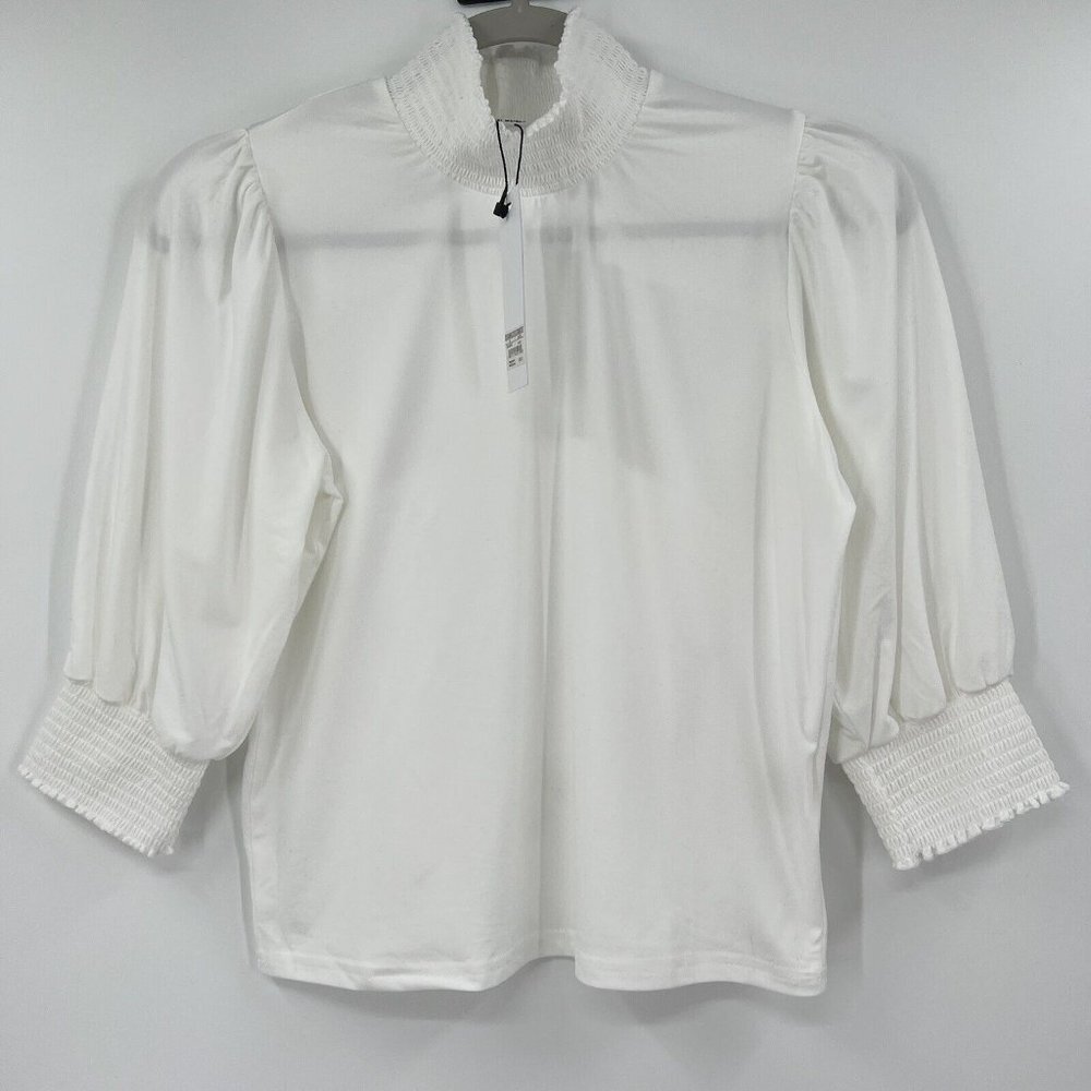 BB Dakota Women's Ivory Up to Here Top Short Sleeve Mock Neck T-Shirt White XS